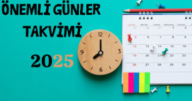 Önemli Günler Takvimi